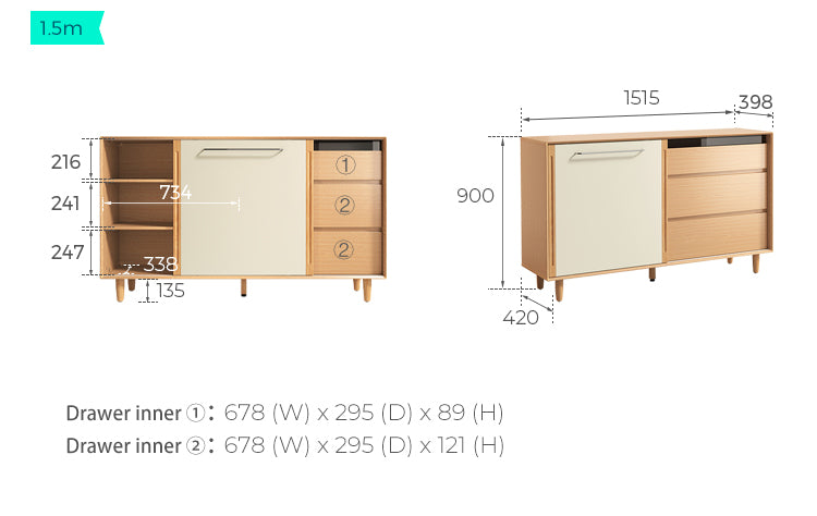 JONATHAN 150cm Low Sideboard