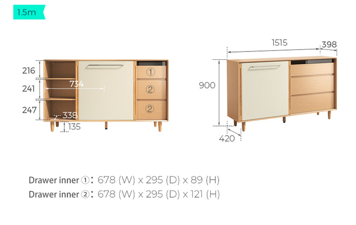 JONATHAN 150cm Low Sideboard