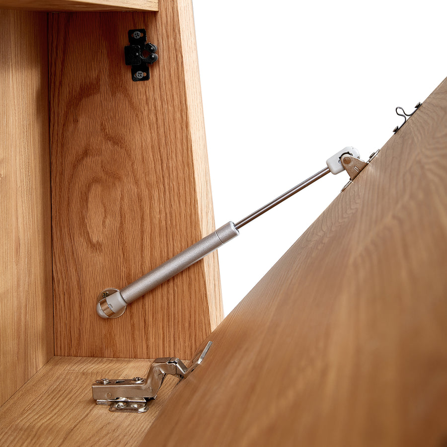 JULIOH Natural Oak Storage Queen Bed