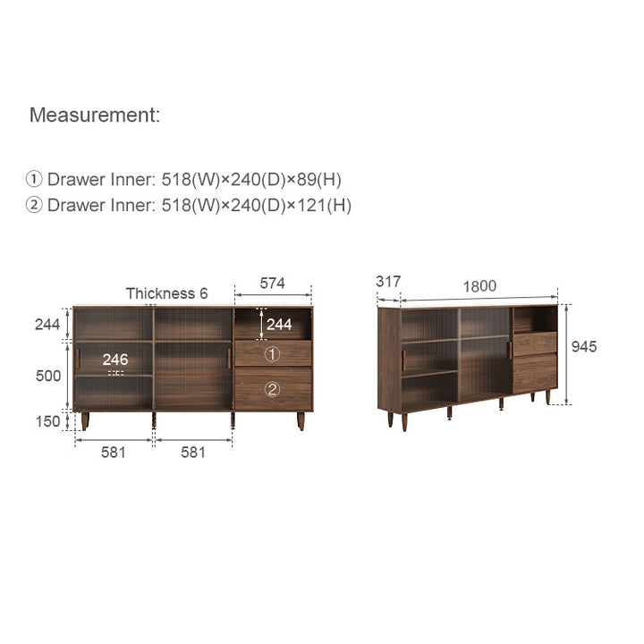 JEROME 180cm Low Sideboard