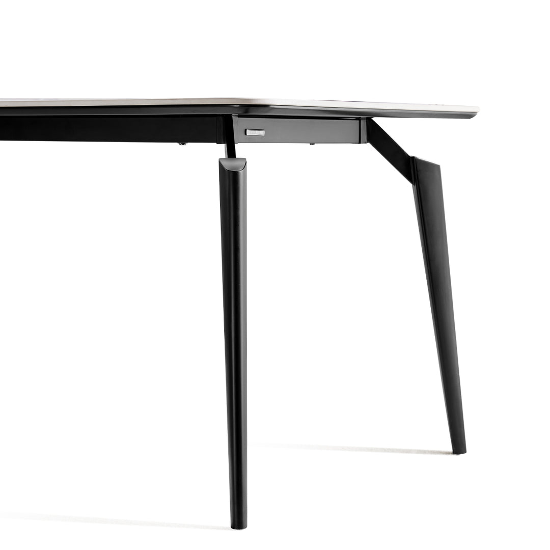 GEORGINA 140cm Black And White Slate Dining Table