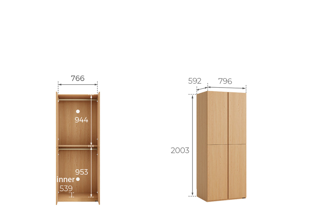 JERICHO 200cm Two Door Wardrobe