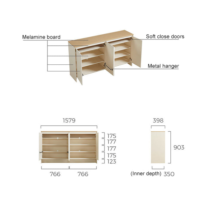 JOANNE Slim Four-Door Shoe Cabinet