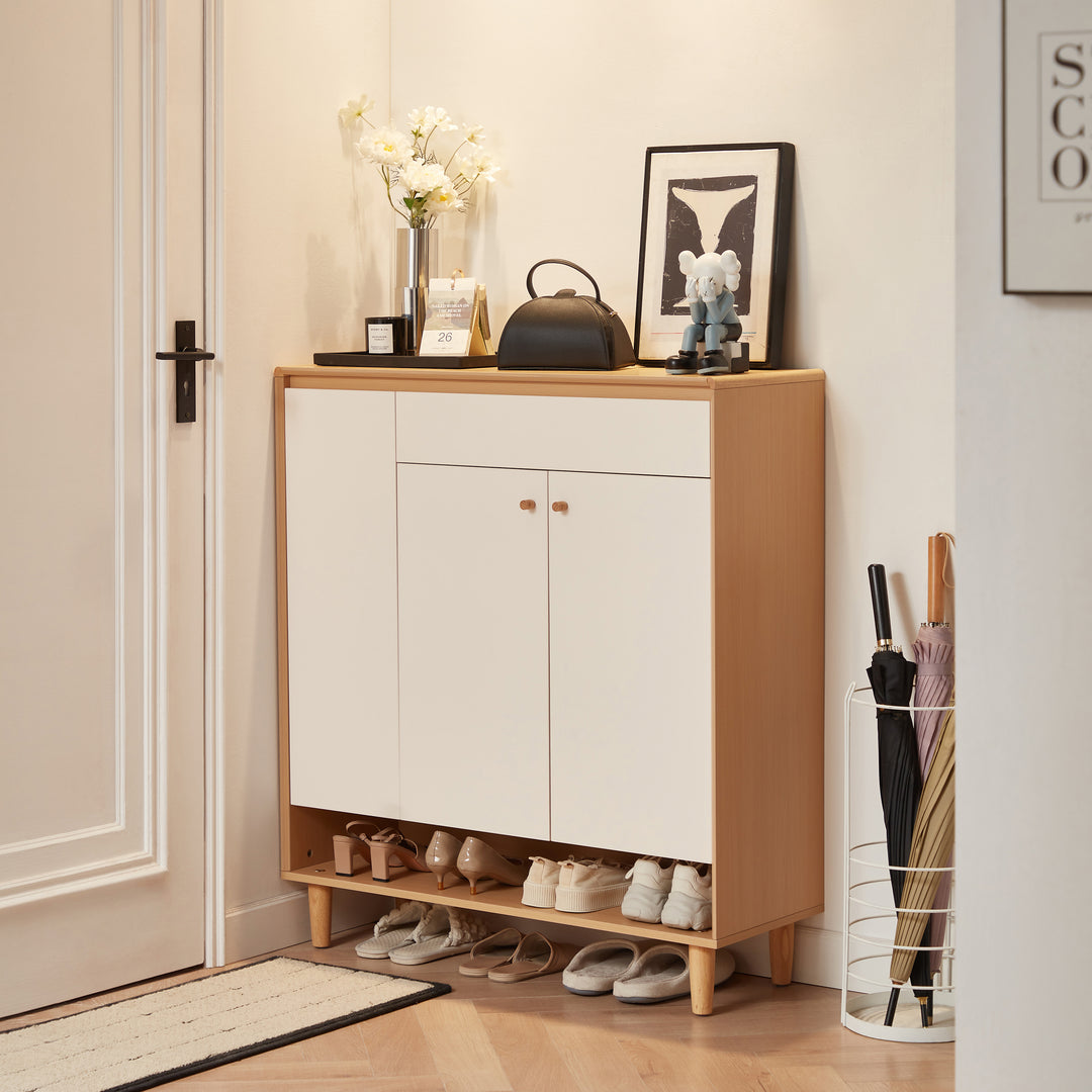 SUDBURY Space-Saving Three-Door Shoe Cabinet