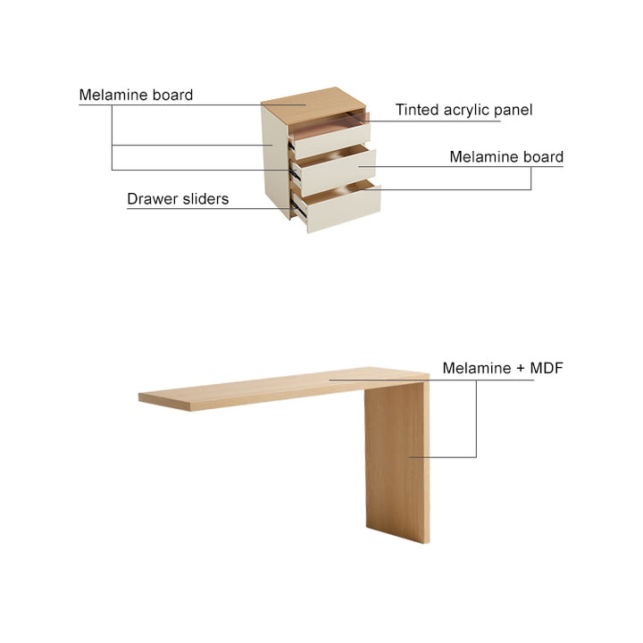 ESTONIA Three Drawer Cabinet and Dual Dressing Table