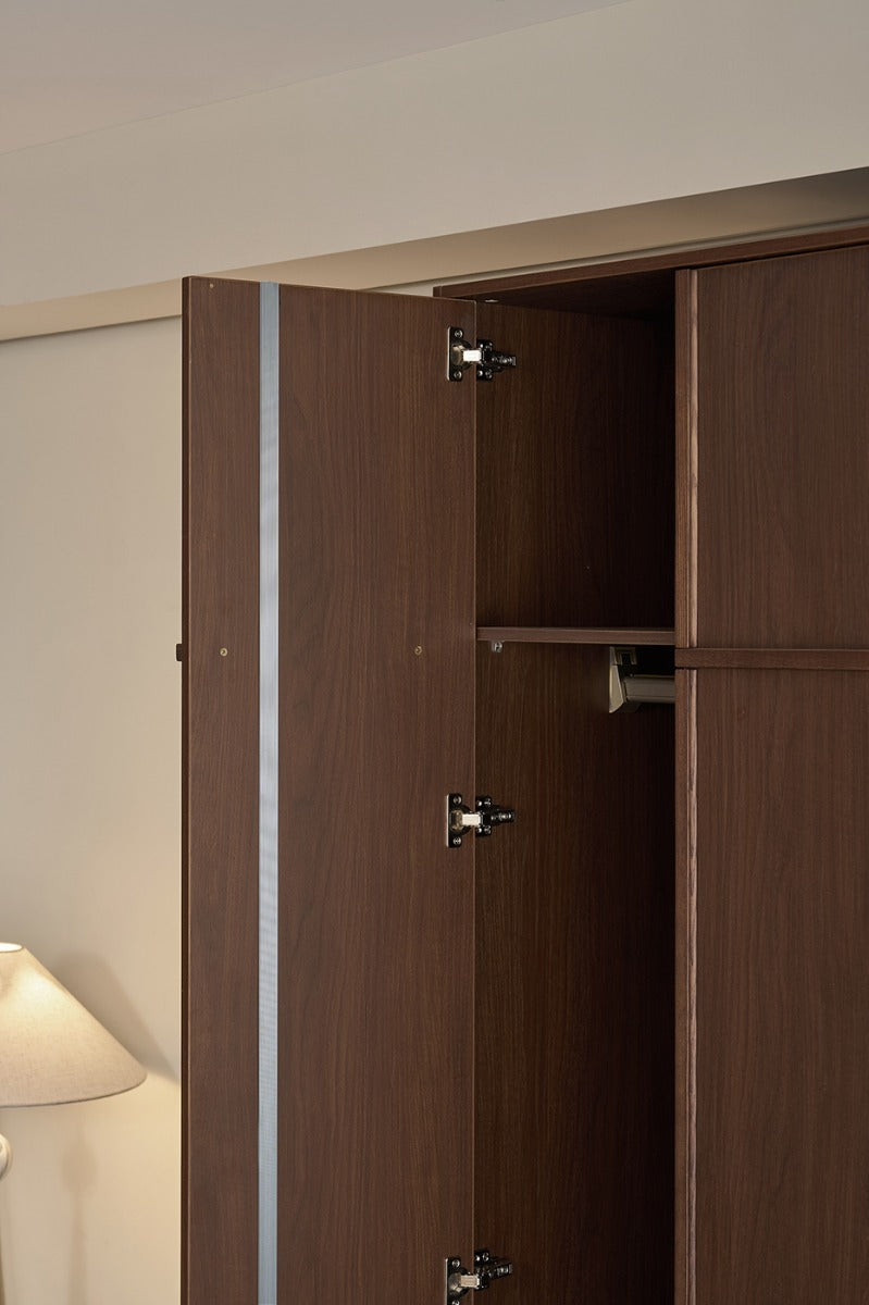 KRISTINA 240cm Five Door Walnut Color Wardobe