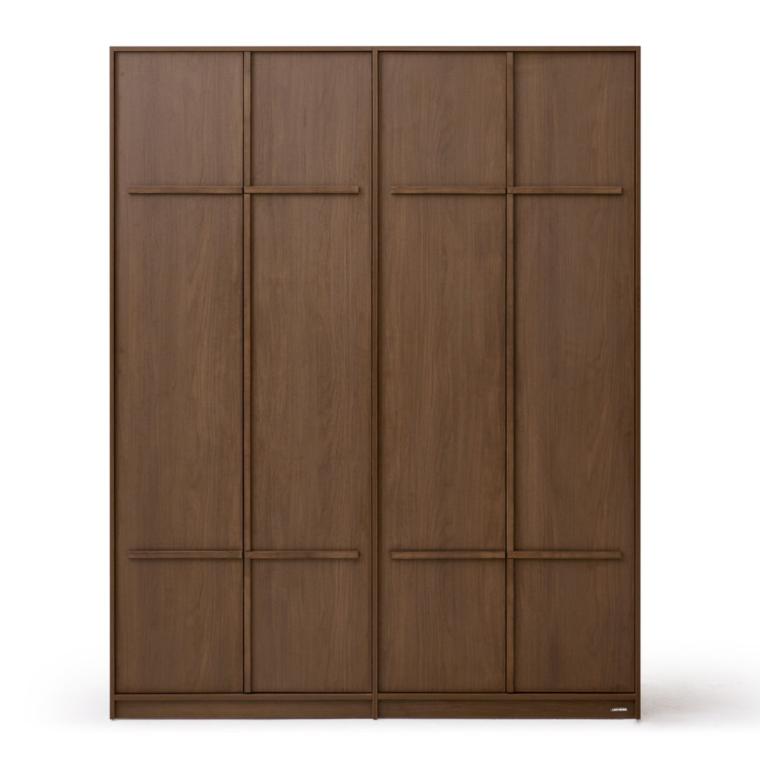KRISTINA 200cm Four Door Walnut Color Wardobe