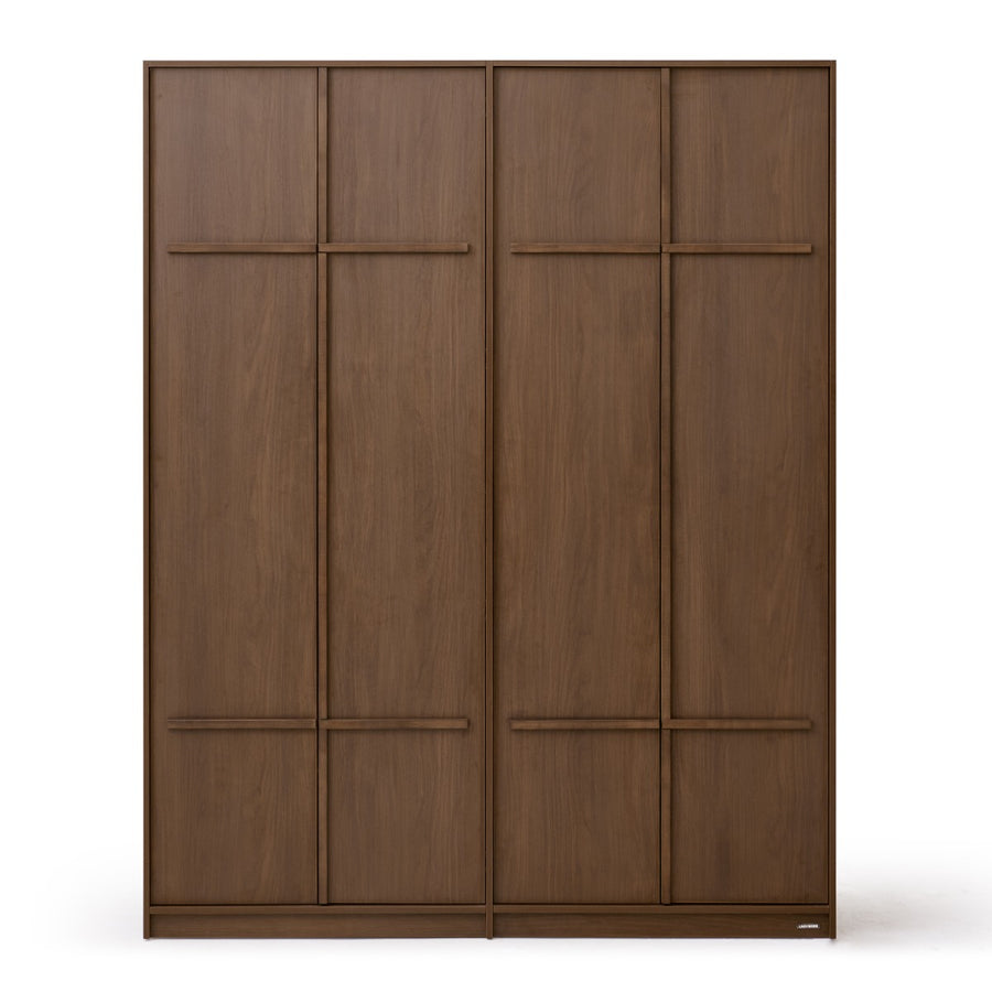 KRISTINA 200cm Four Door Walnut Color Wardobe