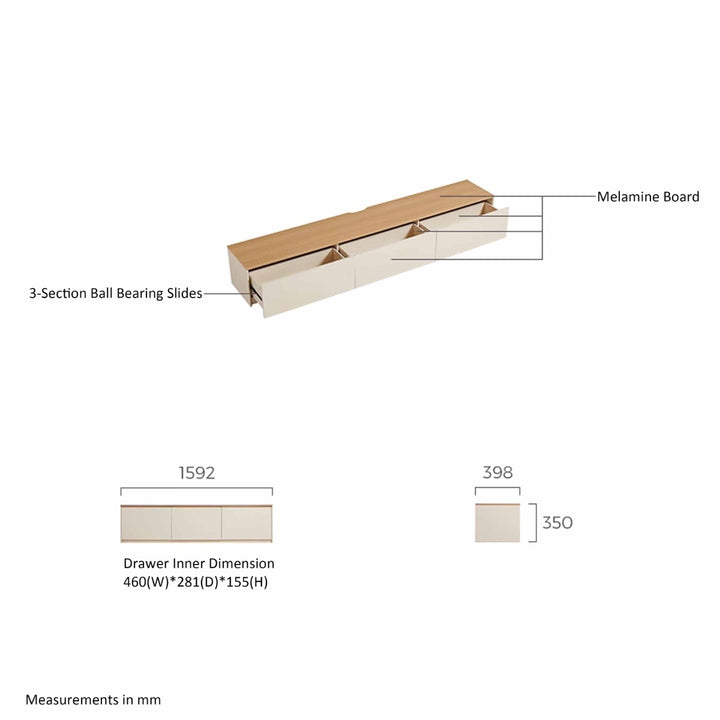 ESTONIA 1.6m Wood Color TV Stand