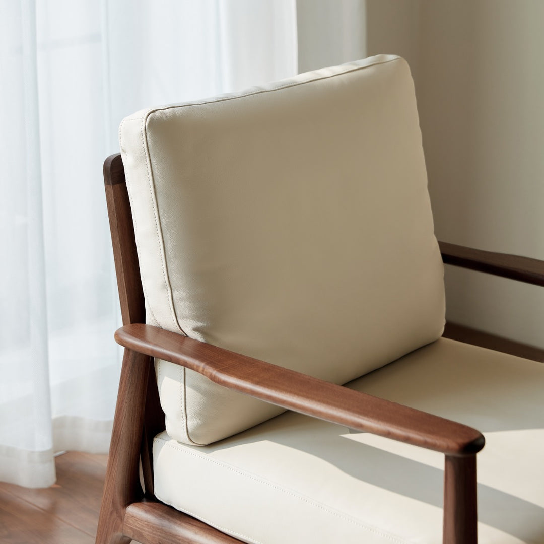 GIULIANO Walnut and White Solid Wood Sofa