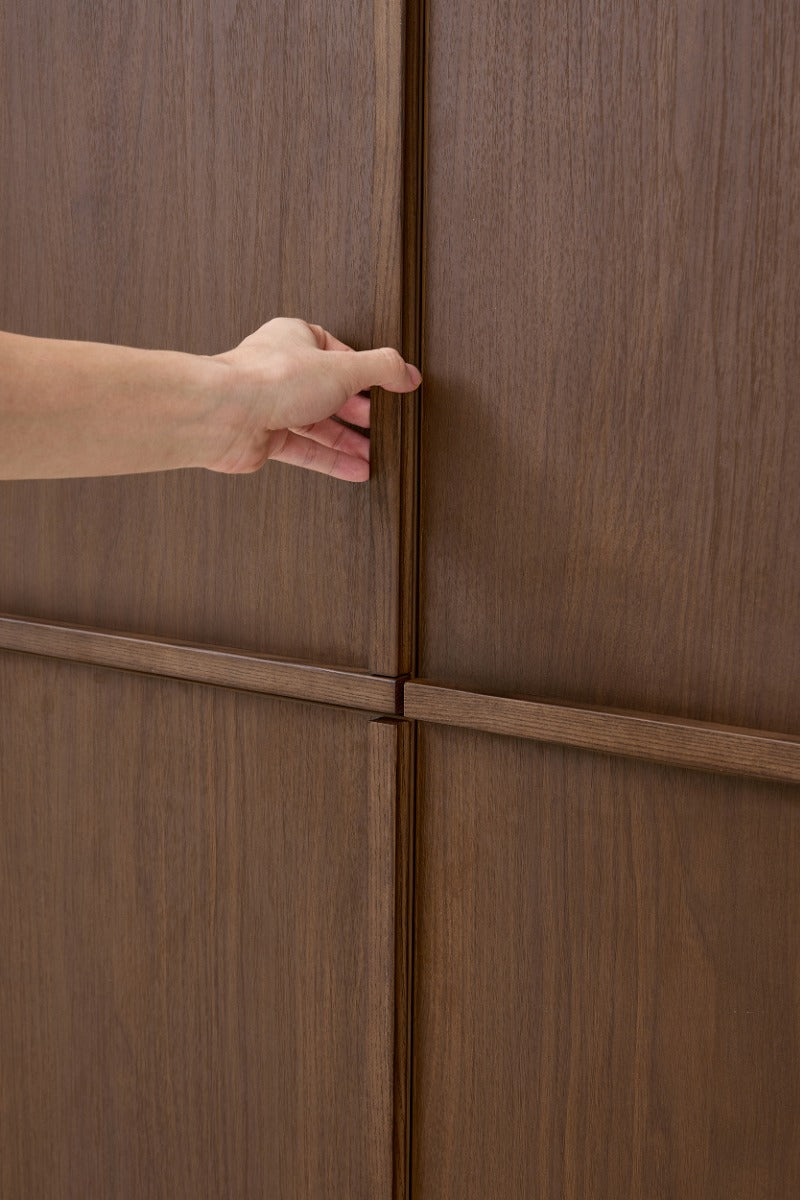 KRISTINA 200cm Four Door Walnut Color Wardobe