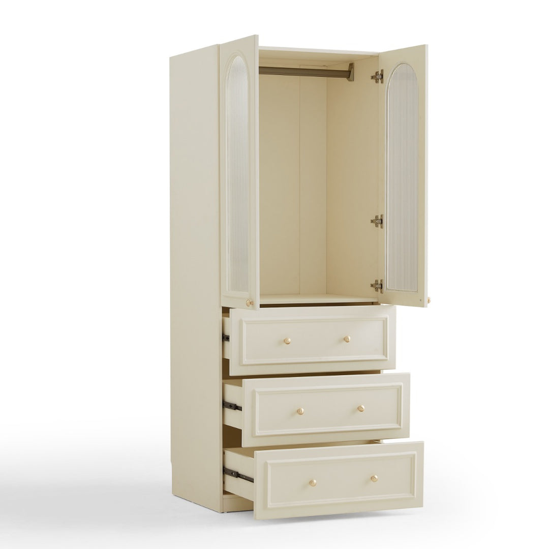 VICHY 200cm Glass Two Door Wardrobe