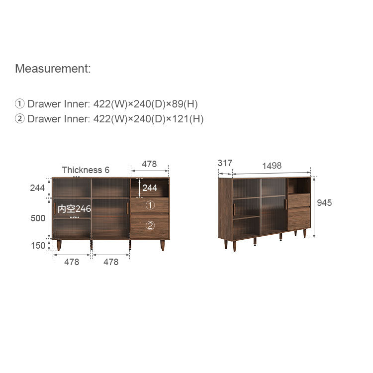 JEROME 150cm Low Sideboard