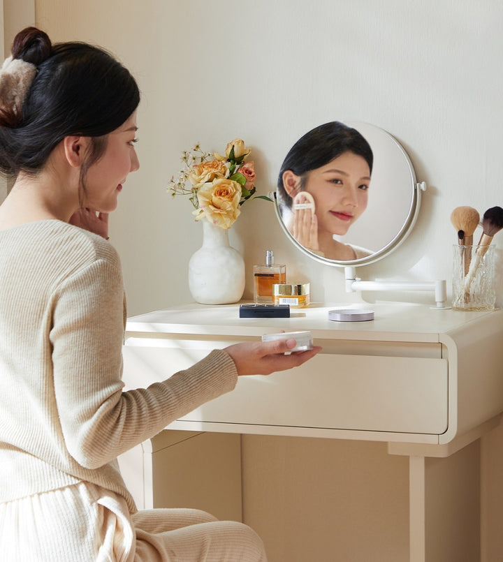 KARTER 80cm White Dresse And Dressing Stool