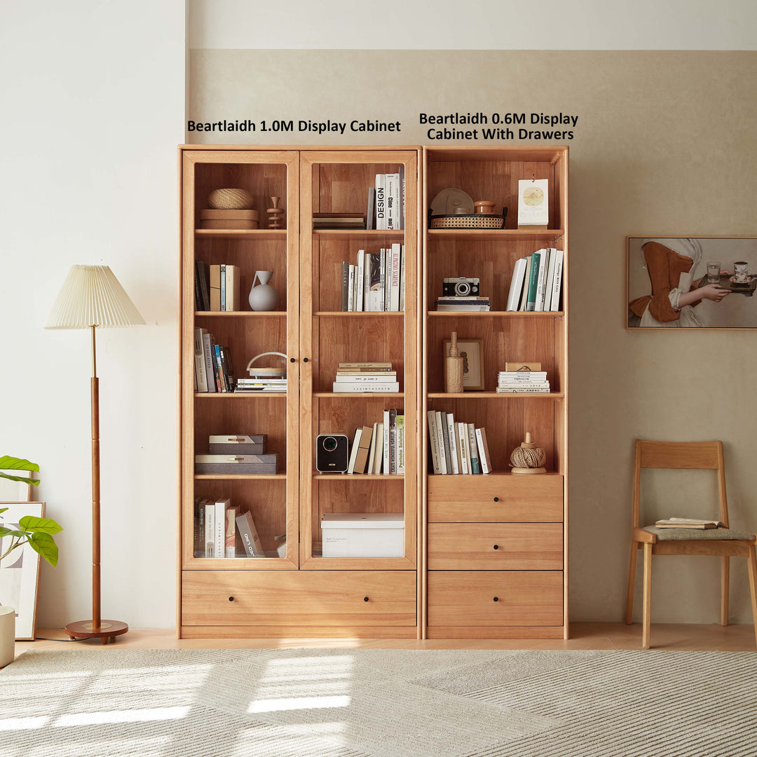 JEANNE 60cm Wood Color Book Shelves with Drawer