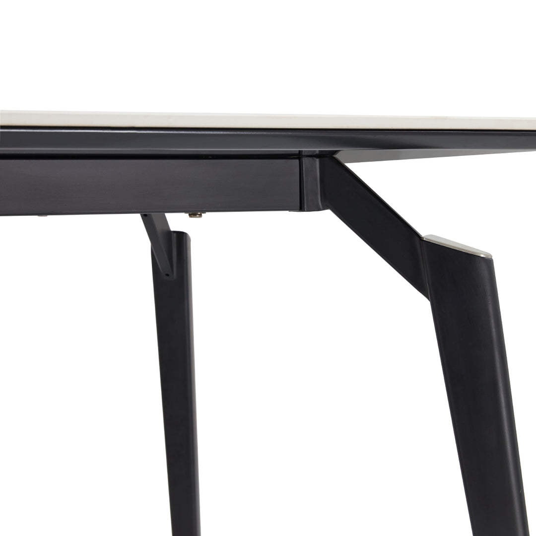 GEORGINA 140cm Black And White Slate Dining Table