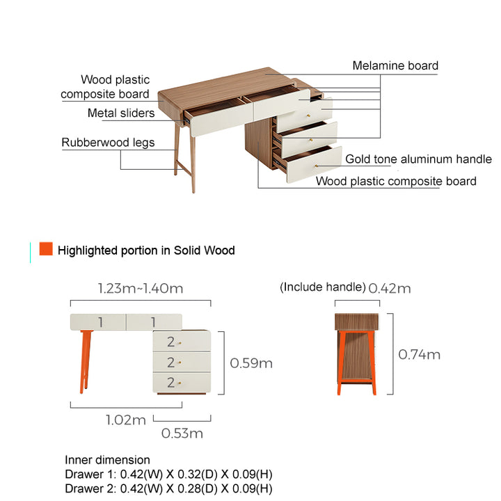 STANFORD Three Drawers Dresser