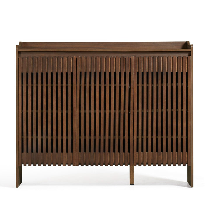 JENSEN Walnut Slatted Shoe Cabinet