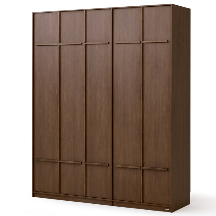 KRISTINA 240cm Five Door Walnut Color Wardobe