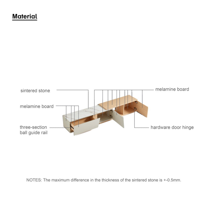 VERONA Sintered Stone Extendable TV Stand