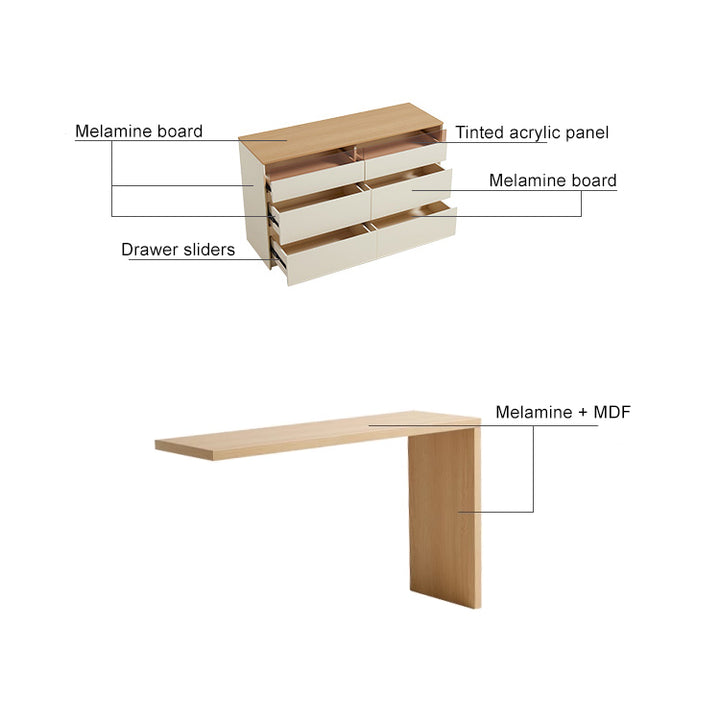ESTONIA Six Drawer Cabinet and Two Dressing Table