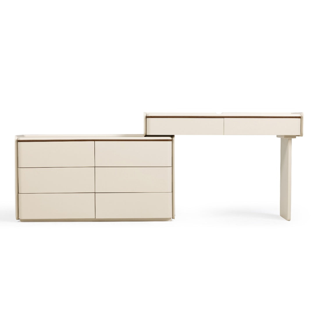 KIERAN Grey 6 Drawer Vanity Table