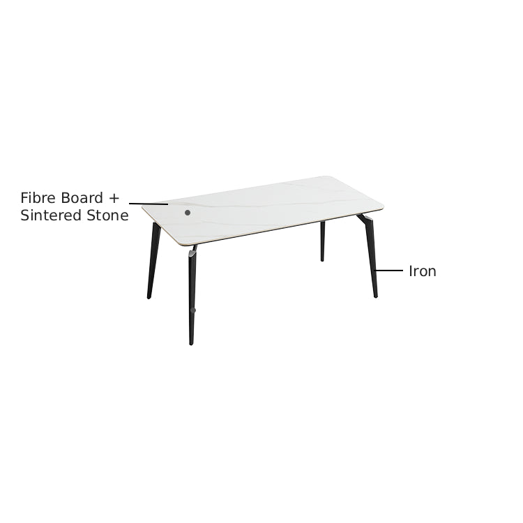 GEORGINA 140cm Black And White Slate Dining Table