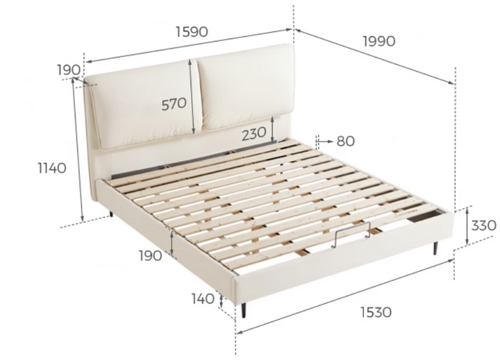 BAFFIN Beige Upholstery Bed