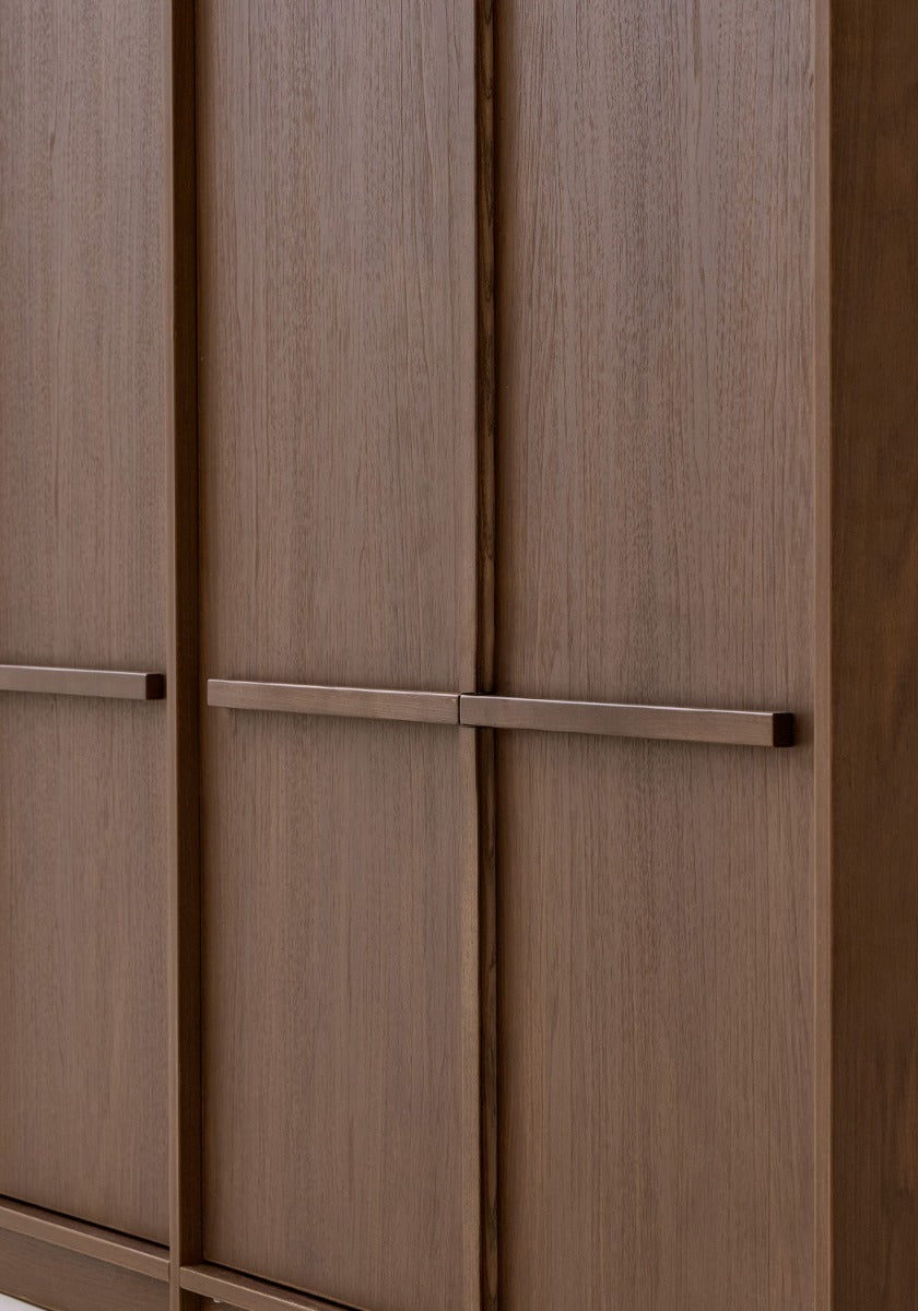 KRISTINA 240cm Five Door Walnut Color Wardobe