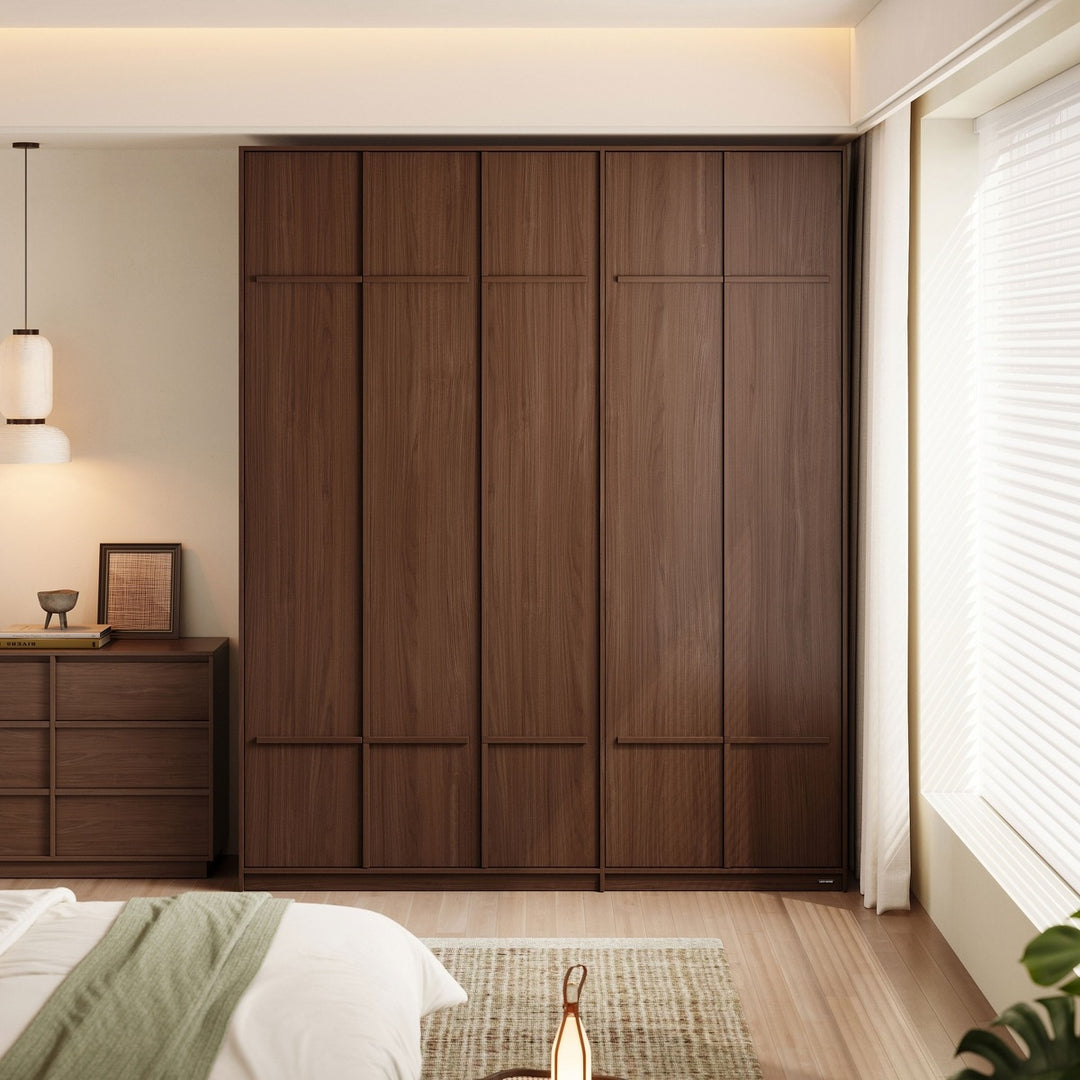 KRISTINA 240cm Five Door Walnut Color Wardobe