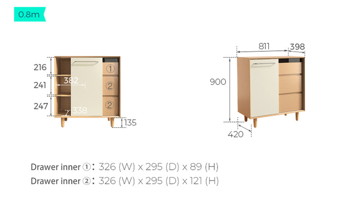 JONATHAN 80cm Low Sideboard