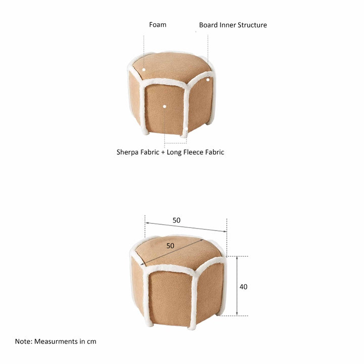 ALESSIA Sherpa Comfort Ottoman