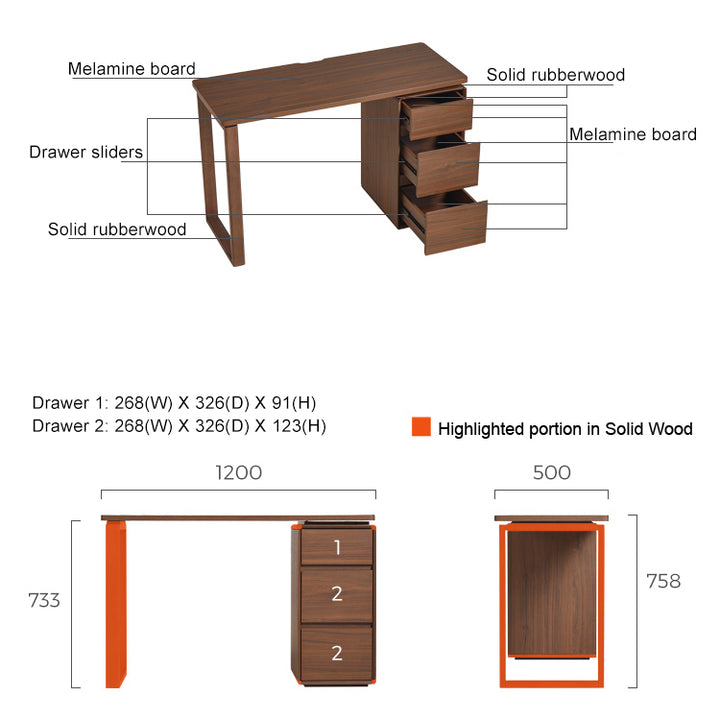 SOKO Walnut Color Desk