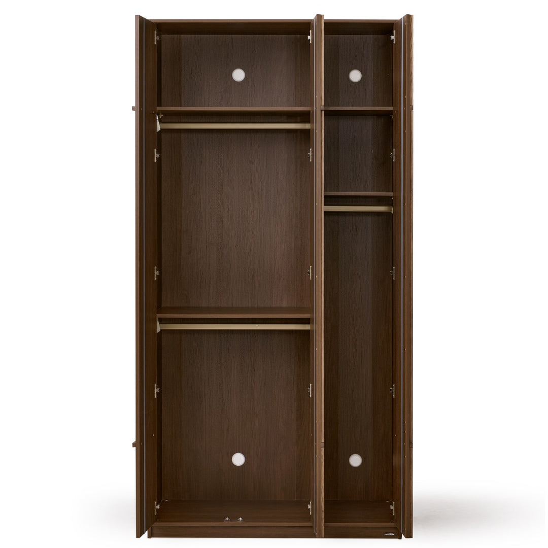 KRISTINA 240cm Three Door Walnut Color Wardobe