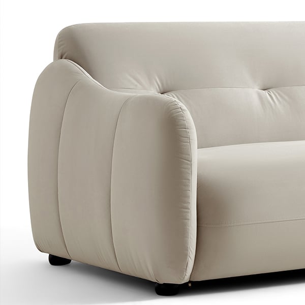 BOSTON 2 Seat Greige Velvet Sofa