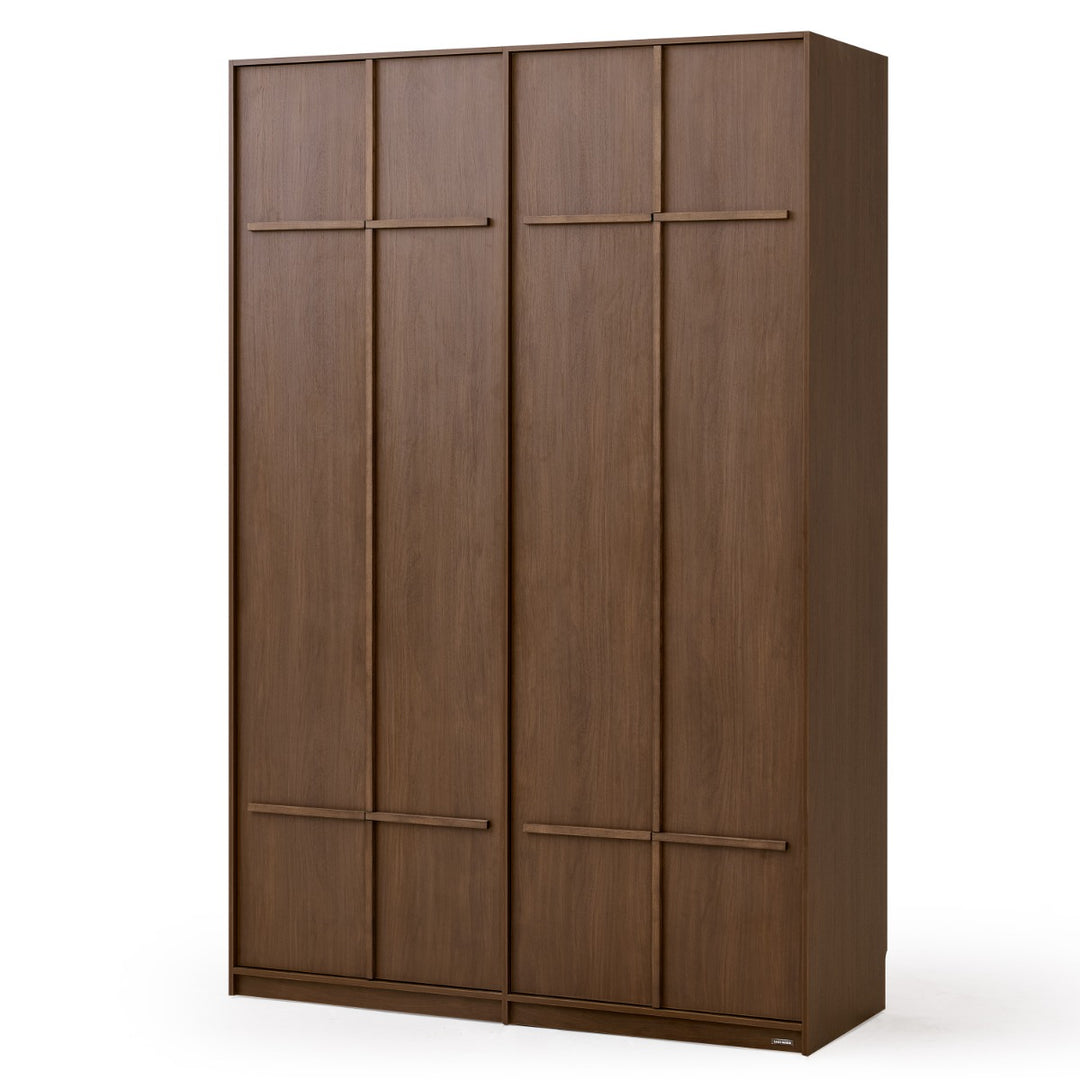 KRISTINA 240cm Four Door Walnut Color Wardobe