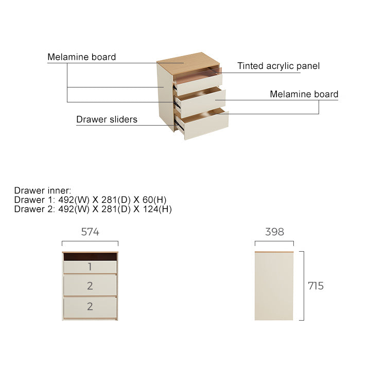 ESTONIA Three Drawer Cabinet