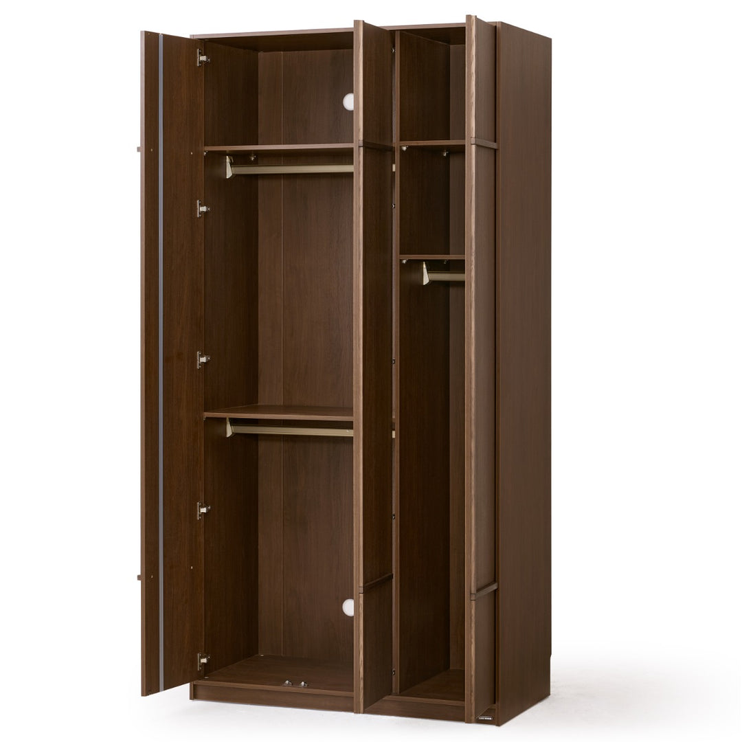 KRISTINA 240cm Three Door Walnut Color Wardobe