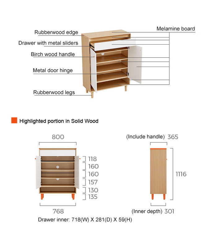 STANLEY Compact Two-Door Shoe Cabinet