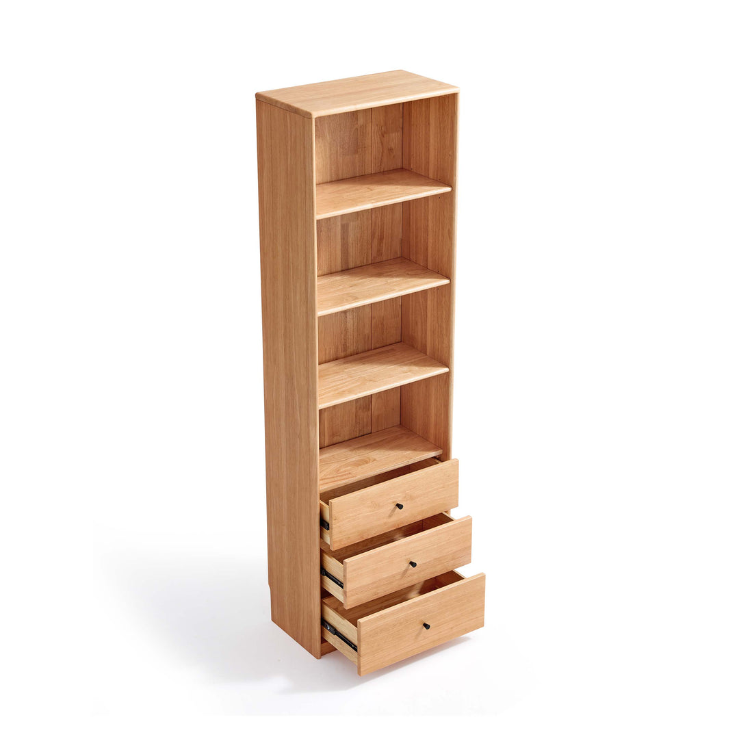 JEANNE 60cm Wood Color Book Shelves with Drawer