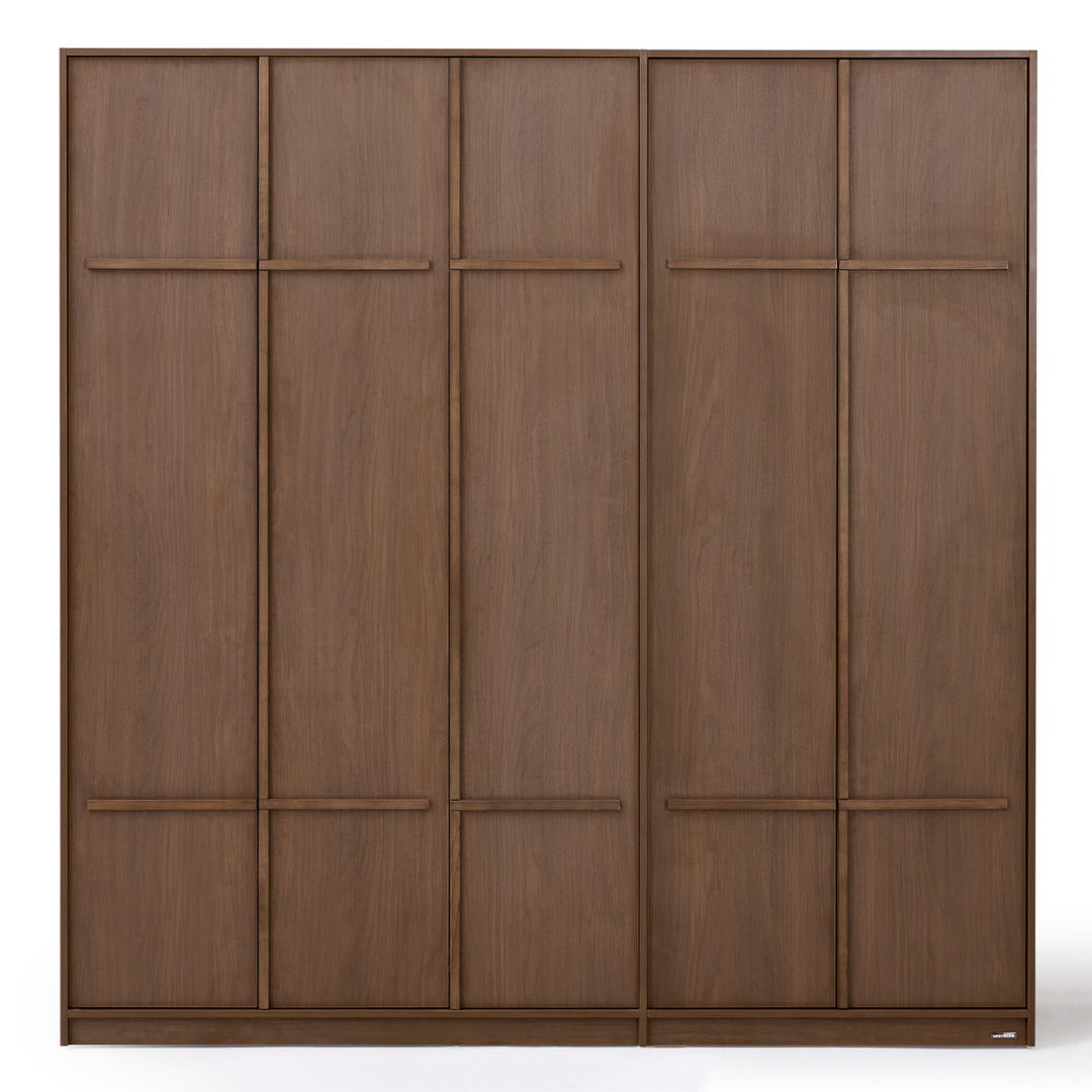 KRISTINA 200cm Five Door Walnut Color Wardobe
