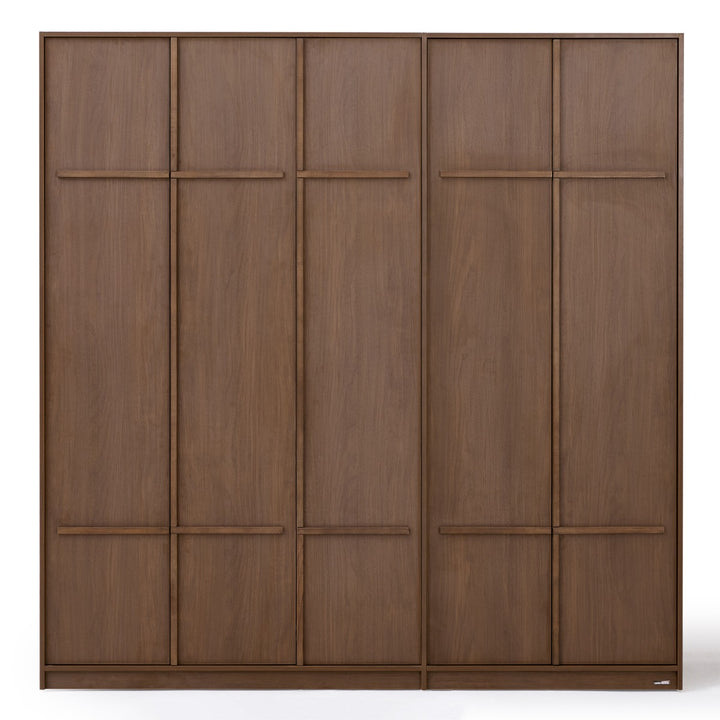 KRISTINA 200cm Five Door Walnut Color Wardobe