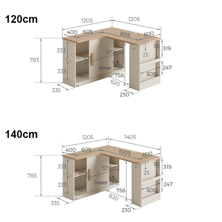 GORDON 140cm Corner Storage Desk