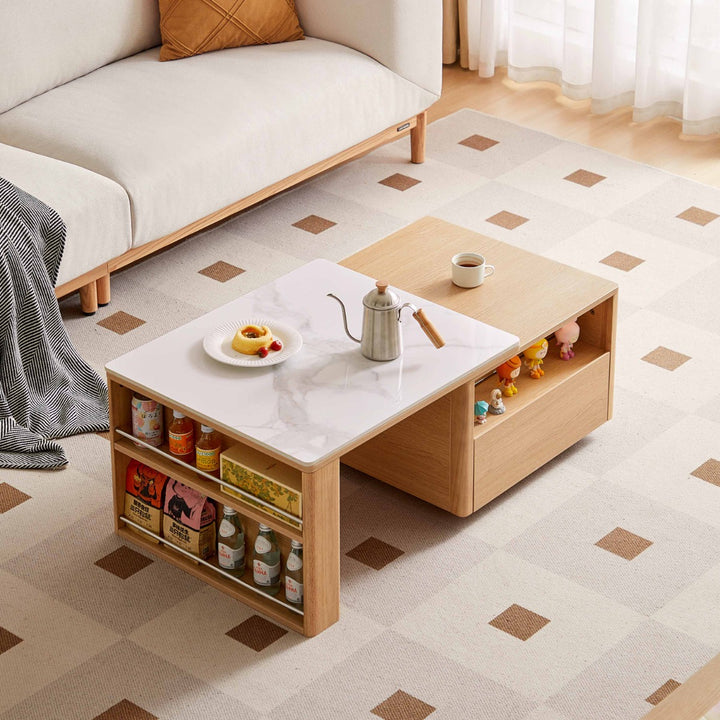 SRILANKA Extendable Wood & Stone Coffee Table