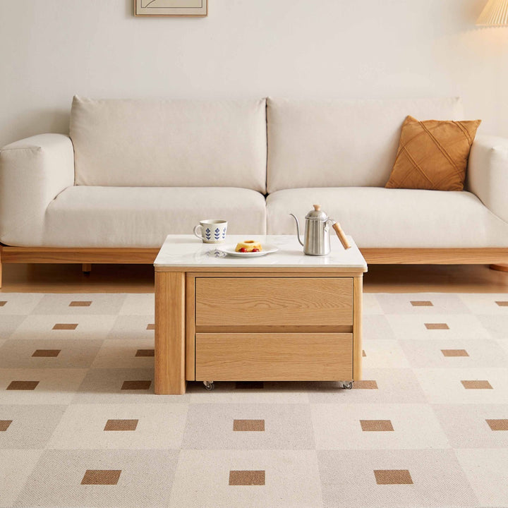 SRILANKA Extendable Wood & Stone Coffee Table