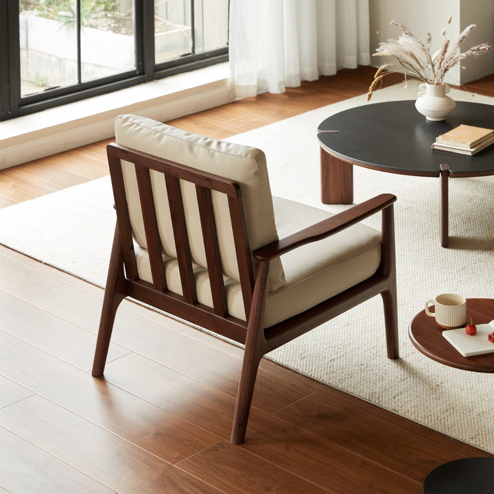 GIULIANO Walnut and White Solid Wood Sofa