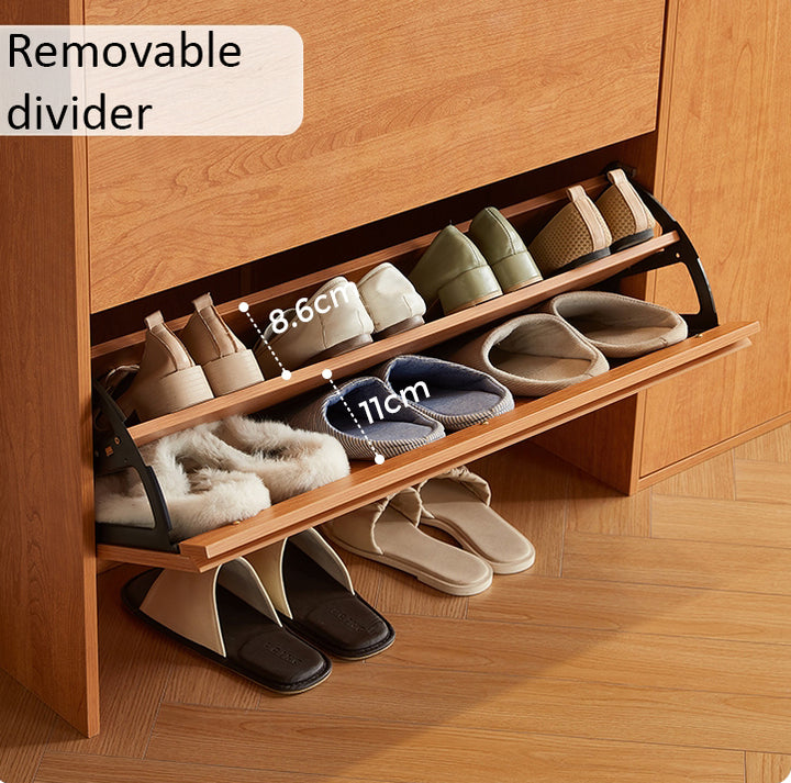 DUSTIN wood color flip top shoe cabinet