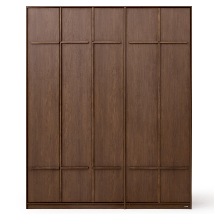 KRISTINA 240cm Five Door Walnut Color Wardobe