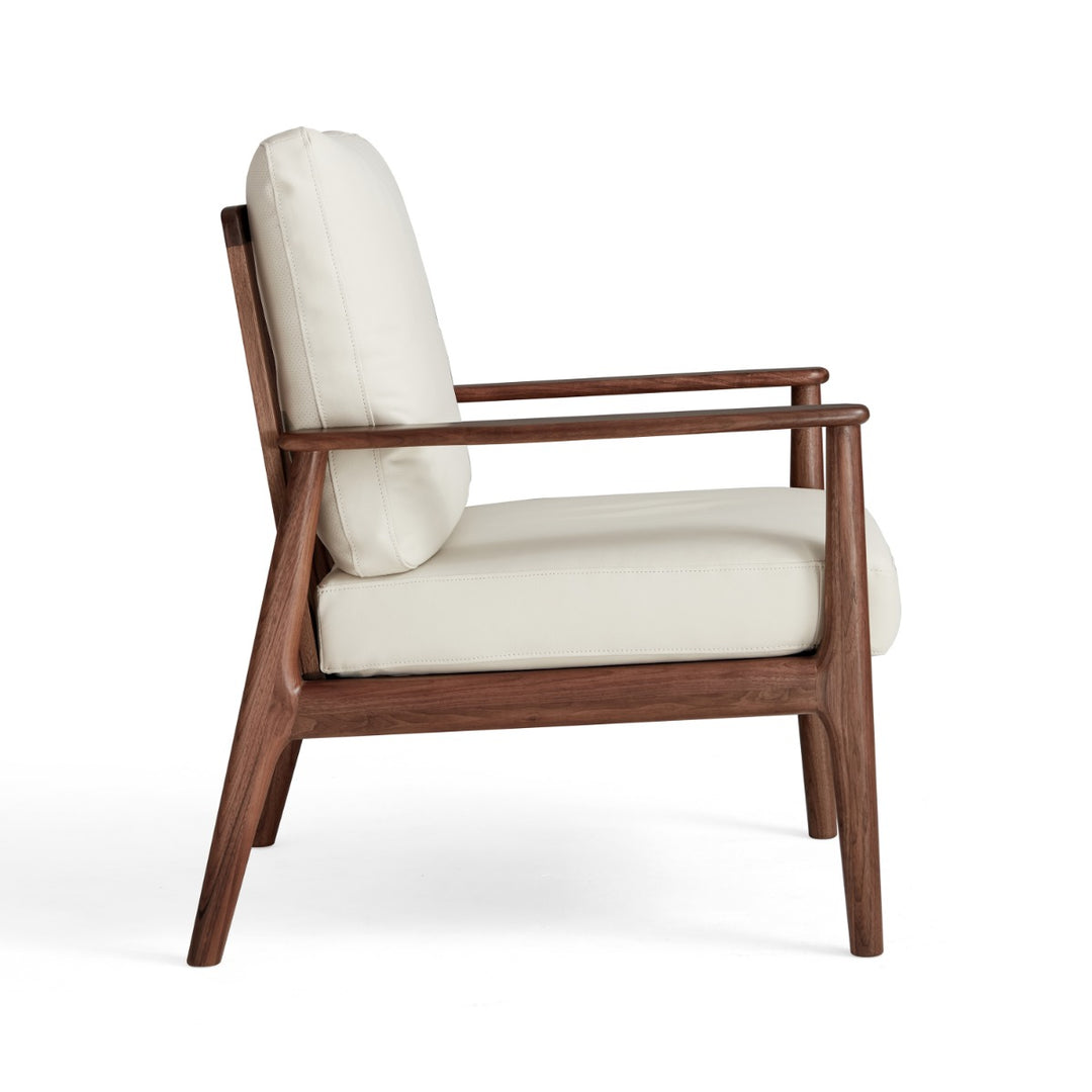 GIULIANO Walnut and White Solid Wood Sofa