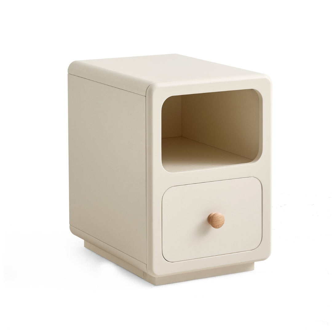 KHALID One Drawer White Narrow Nightstand